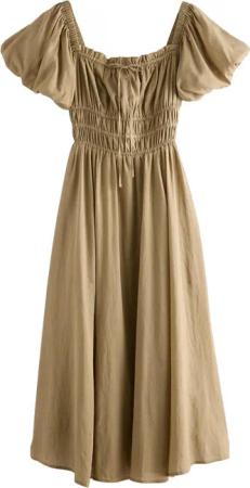Next Midikleid Midikleid mit Puffärmeln (1-tlg)