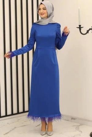 Modavitrini Satinkleid Satinkleid Damen Abendkleid schlicht