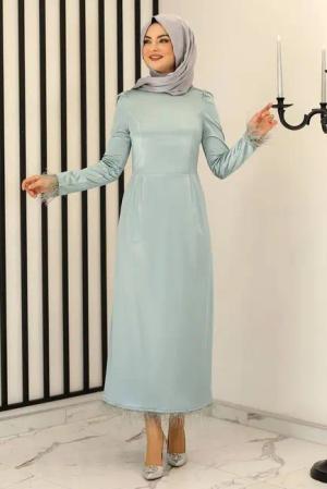 Modavitrini Satinkleid Satinkleid Damen Abendkleid schlicht