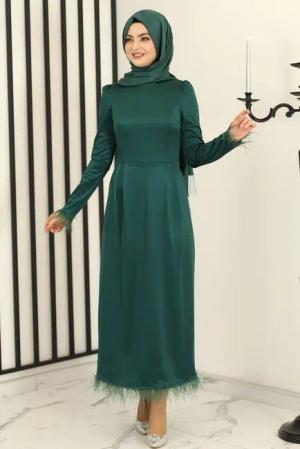 Modavitrini Satinkleid Satinkleid Damen Abendkleid schlicht