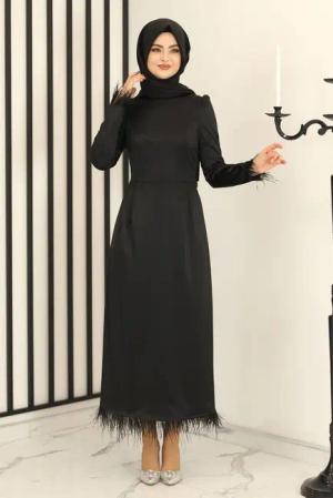 Modavitrini Satinkleid Satinkleid Damen Abendkleid schlicht
