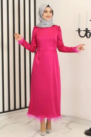 Modavitrini Satinkleid Satinkleid Damen Abendkleid schlicht
