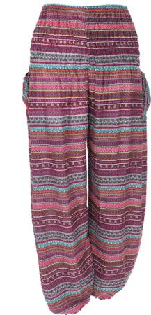 Guru-Shop Relaxhose Luftige Pluderhose, Sommerhose, Yogahose