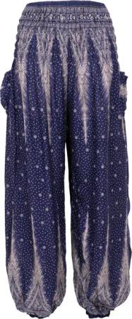 Guru-Shop Relaxhose Luftige Pluderhose, Sommerhose, Yogahose