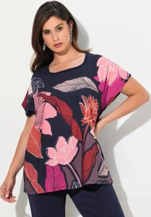 Ulla Popken T-Shirt Shirtbluse Blüten Oversized