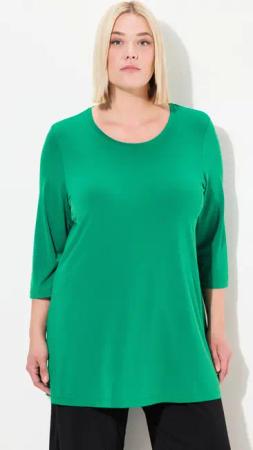 Ulla Popken Longshirt Longshirt A-Linie Rundhalsausschnitt