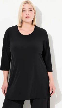 Ulla Popken Longshirt Longshirt A-Linie Rundhalsausschnitt