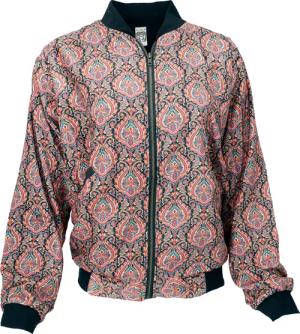 Guru-Shop Langjacke Boho Style Bomberjacke, Samtjacke