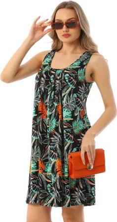 Bongual Sommerkleid Freizeitkleid A-Linie mit Falten