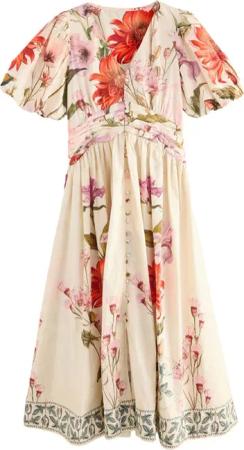 Next Maxikleid Festliches Maxikleid mit Puffärmeln,