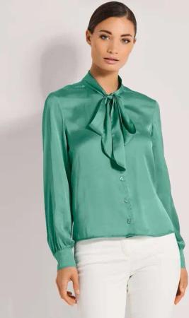 MADELEINE Langarmbluse Satinbluse mit Schluppe