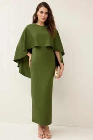 Next Jerseykleid Maxikleid mit Cape (1-tlg)