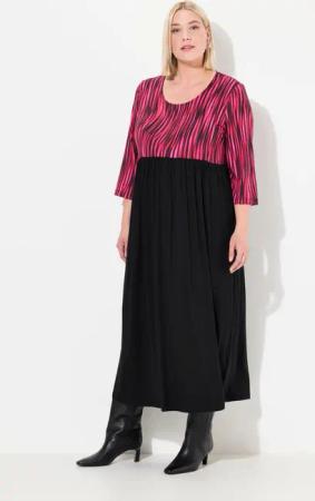 Ulla Popken Maxikleid Jerseykleid A-Linie Alloverprint