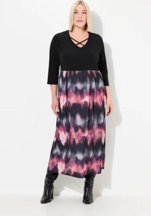 Ulla Popken Maxikleid Jerseykleid A-Linie Alloverprint