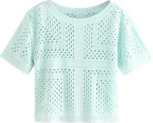 Next Kurzarmpullover T-Shirt mit gehäkeltem Ausschnitt