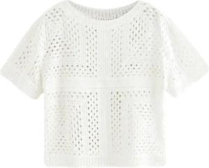 Next Kurzarmpullover T-Shirt mit gehäkeltem Ausschnitt