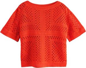 Next Kurzarmpullover T-Shirt mit gehäkeltem Ausschnitt