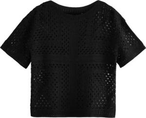 Next Kurzarmpullover T-Shirt mit gehäkeltem Ausschnitt