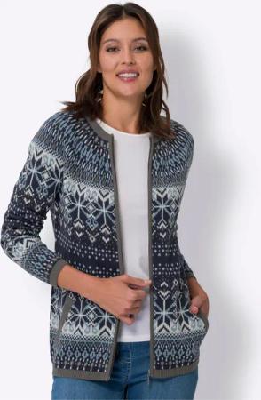 Sieh an! Strickjacke Jacquardstrickjacke