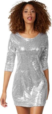 dressforfun Paillettenkleid Pailletten-Langarmkleid Figurbetontes Kleid in