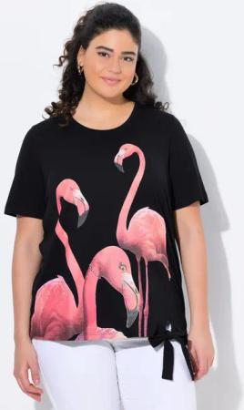 Ulla Popken T-Shirt T-Shirt Flamingo Ziersteine