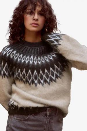 Next Rundhalspullover Weicher Strickpullover mit Norwegermuster
