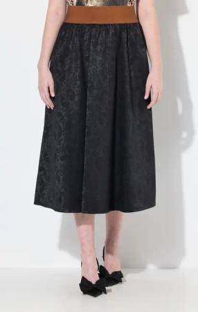 Ulla Popken Maxirock Trachten-Maxirock Jacquard Elastikbund