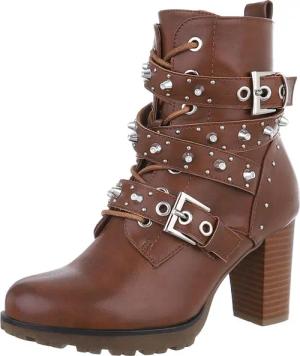 Ital-Design Damen Schnürschuhe Biker Westernstiefelette (87417792)