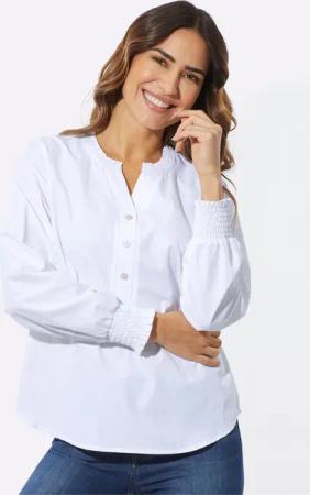 Sieh an! Klassische Bluse Langarmbluse
