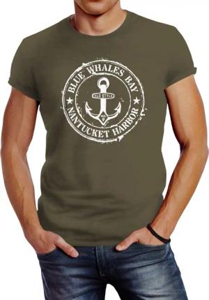 Neverless Print-Shirt Herren T-Shirt Anker Motiv