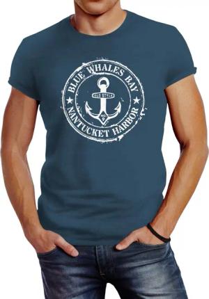 Neverless Print-Shirt Herren T-Shirt Anker Motiv