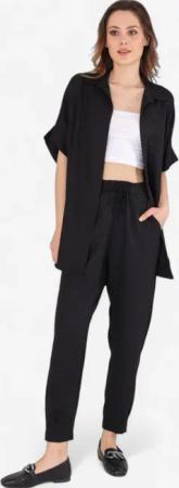 fashionshowcase Schlupfhose Schlupfhose Damen Hose Leinenoptik