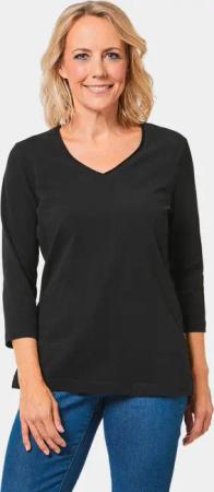 GOLDNER T-Shirt Kurzgröße: Shirt mit V-Ausschnitt