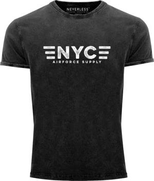Print-Shirt Herren Vintage Shirt Aufdruck NYC