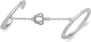 Unique Silberring Knucklering inklusive Kette Krone