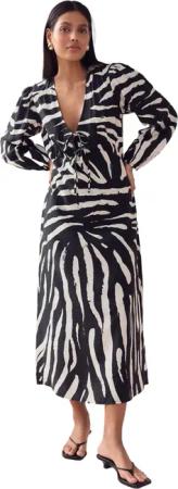 Next Midikleid Langärmeliges Midikleid mit Bindung