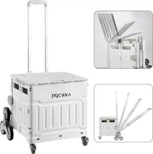 PUCHIKA Einkaufstrolley, Klappbarer Einkaufswagen, Flachziehenbar