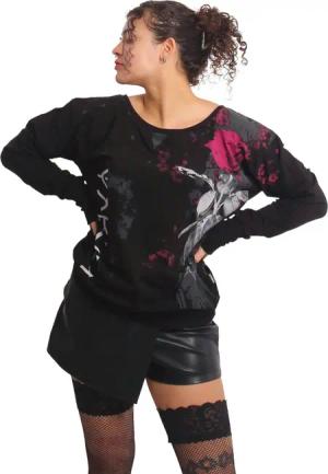 YAKUZA Langarmshirt Rose Scratch im Boyfriend