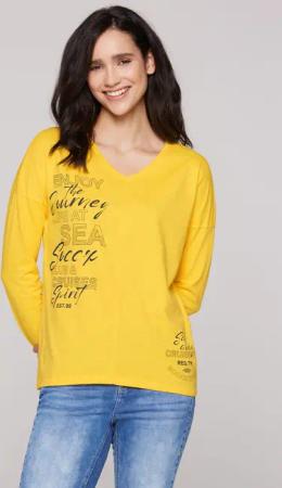 SOCCX Langarmshirt SOCCX Langarmshirt mit V-Ausschnitt