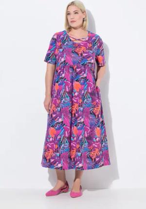 Ulla Popken Maxikleid Maxikleid A-Linie Zierbänder