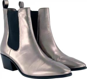 Ulla Popken Chelsea-Stiefeletten Metallic-Lederoptik Weite H