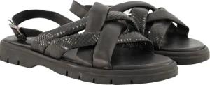 Ulla Popken Leder-Sandaletten Metallic-Optik Weite H