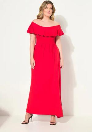 MIAMODA Jerseykleid Maxikleid Carmen-Ausschnitt