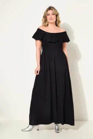 MIAMODA Jerseykleid Maxikleid Carmen-Ausschnitt