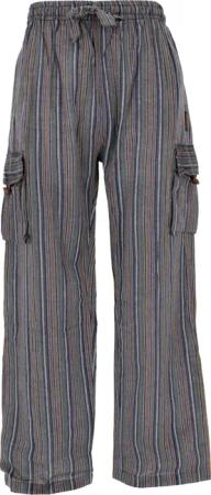 Guru-Shop Relaxhose Gestreifte Yogahose, Unisex Baumwoll-Goa-Hose