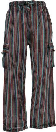 Guru-Shop Relaxhose Gestreifte Yogahose, Unisex Baumwoll-Goa-Hose
