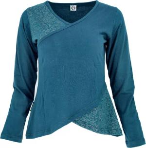 Guru-Shop Longsleeve Langarmshirt Boho-chic - blau