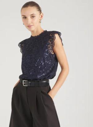 pieces Funktionsbluse PCOLLINE (1-tlg) Spitze