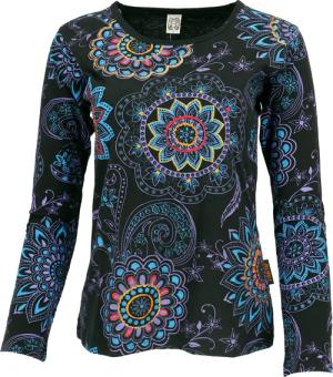 Guru-Shop Longsleeve Besticktes Langarmshirt Hippie chic