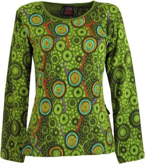 Guru-Shop Longsleeve Besticktes Langarmshirt Hippie chic